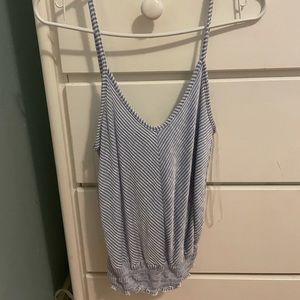 Striped white and blue tank top